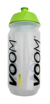A clear biodegradable bottle made from plant-based plastics for cycling and sports.