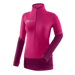 Voom branded women's Dynafit light thermal fleece with half zip in pink